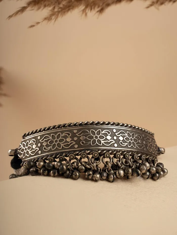 Curio Cottage The Gripping Ghungroo Oxidised Collar Necklace Necklaces Curio Cottage The Gripping Ghungroo Oxidised Collar Necklace Necklaces