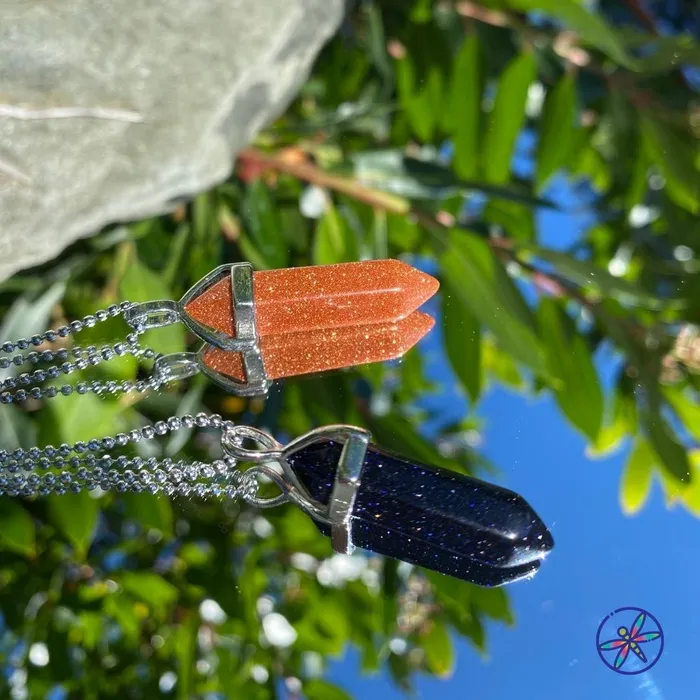 Goldstone Blue Goldstone Crystal Necklace CSJA Necklaces