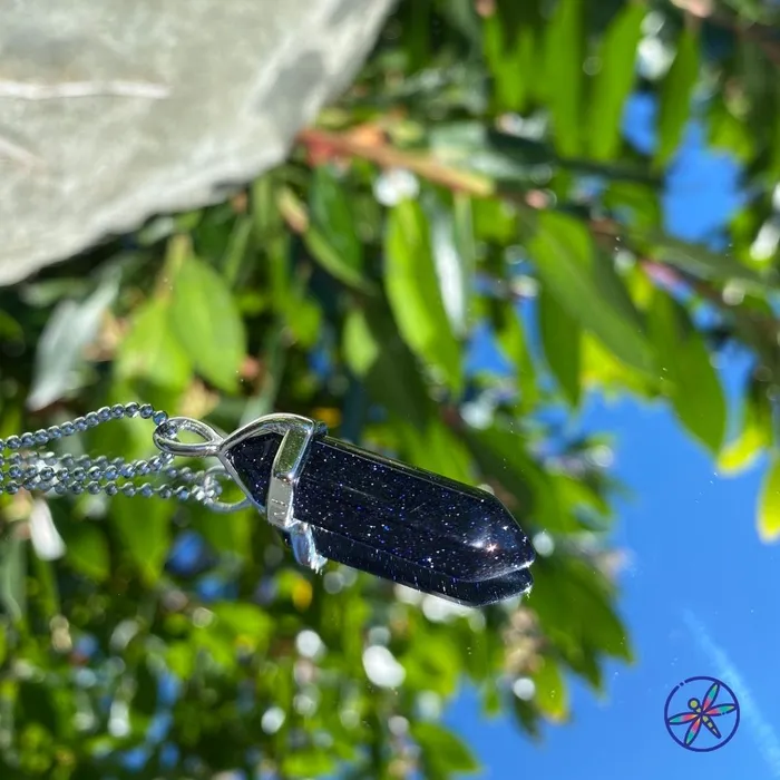 Goldstone Blue Goldstone Crystal Necklace CSJA Necklaces
