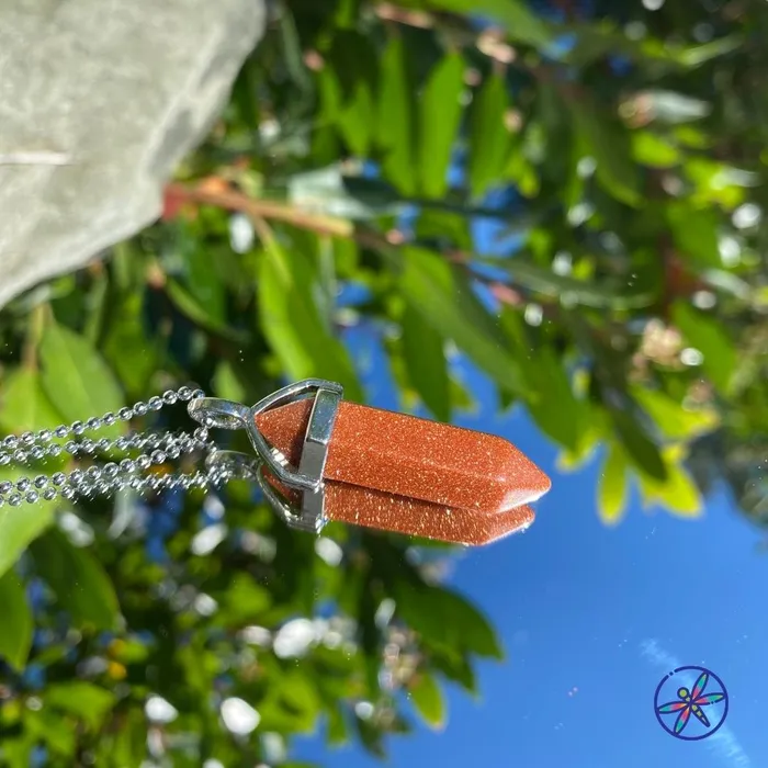 Goldstone Blue Goldstone Crystal Necklace CSJA Necklaces