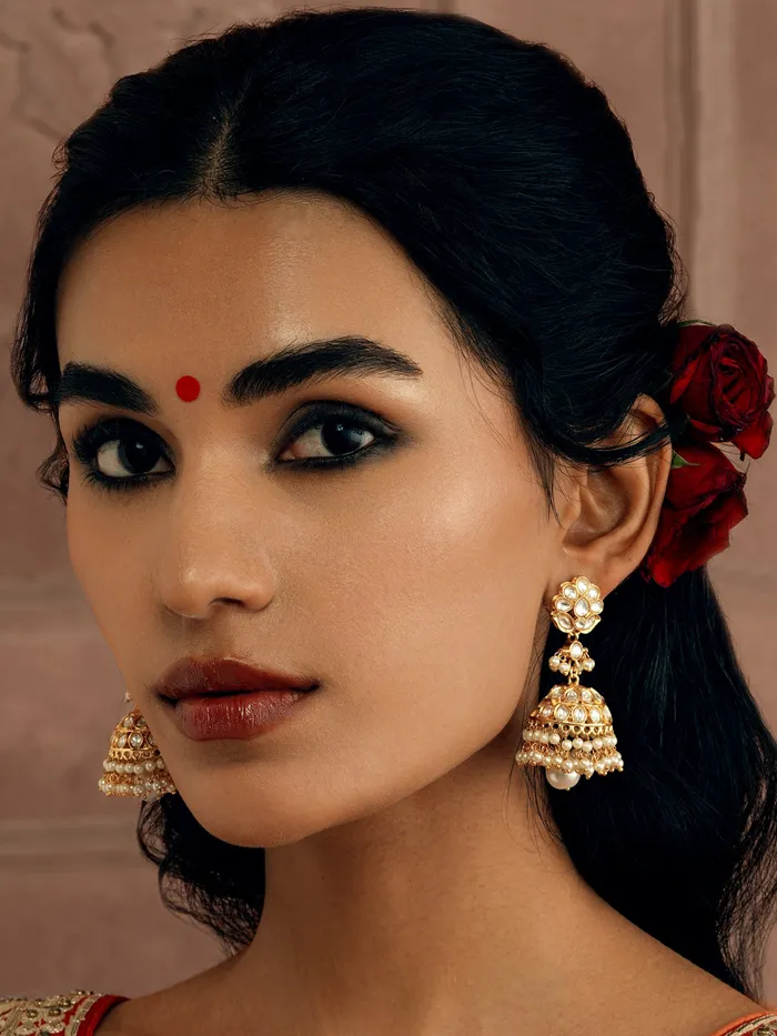 Lush Lilly Pearl Drop Jhumki Curio Cottage Earrings