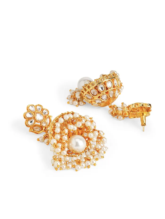 Lush Lilly Pearl Drop Jhumki Curio Cottage Earrings