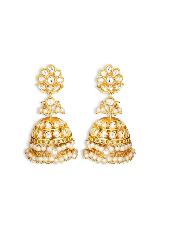 Lush Lilly Pearl Drop Jhumki Curio Cottage Earrings