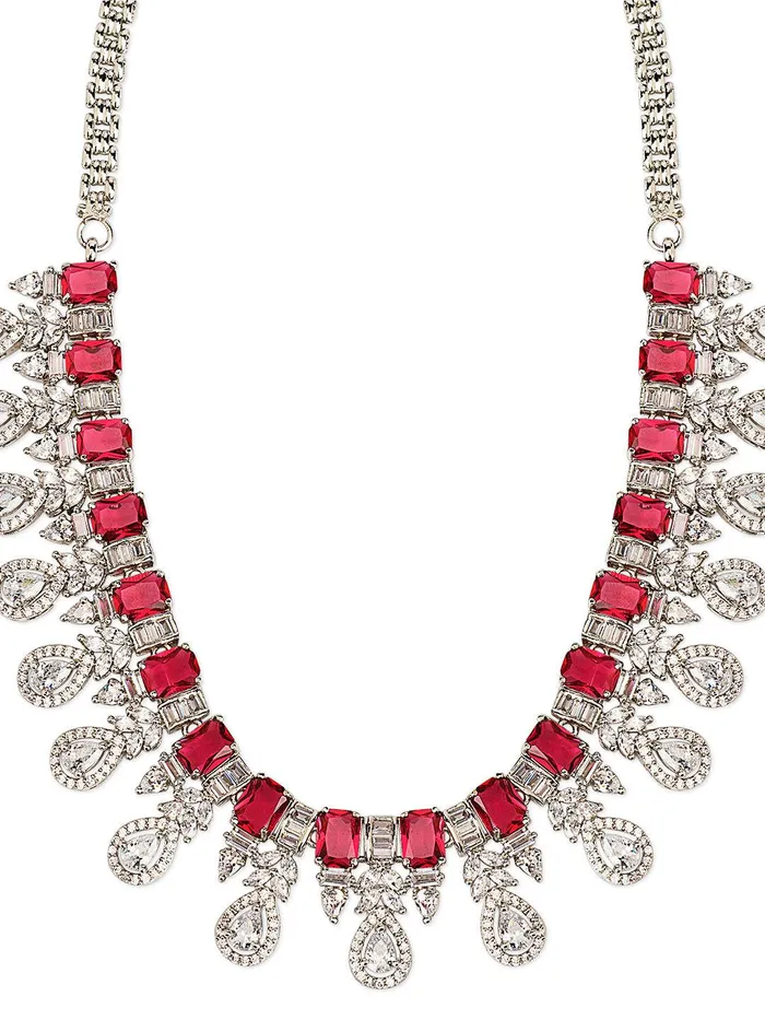 Radiant Ruby Cubic Zirconia Necklace Set Curio Cottage Necklaces Radiant Ruby Cubic Zirconia Necklace Set Curio Cottage Necklaces