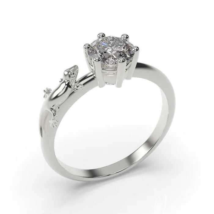 Rings MyUniqueRing Lizard Engagement Ring Lizard Ring White Gold
