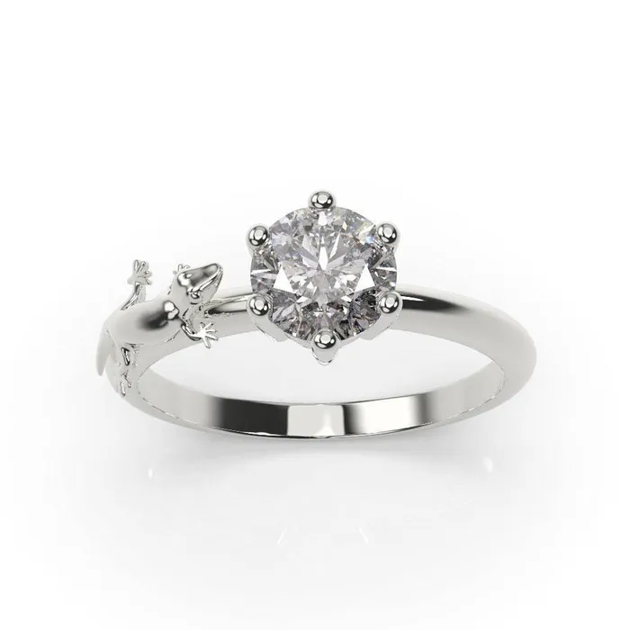 Rings MyUniqueRing Lizard Engagement Ring Lizard Ring White Gold