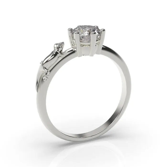 Rings MyUniqueRing Lizard Engagement Ring Lizard Ring White Gold