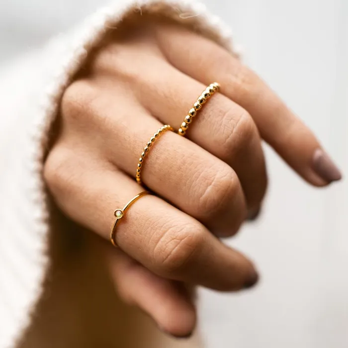 Rings WellDunn Perlock Gold Vermeil Ring