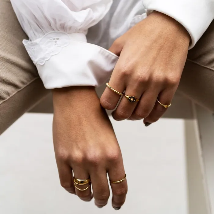 Rings WellDunn Perlock Gold Vermeil Ring