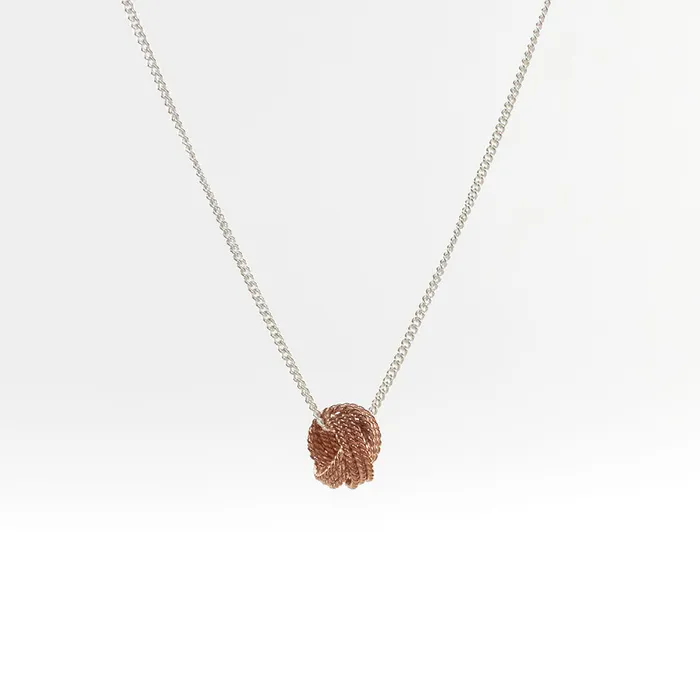 Rose Gold Vermeil Knot Necklace Mimi Marge Necklaces
