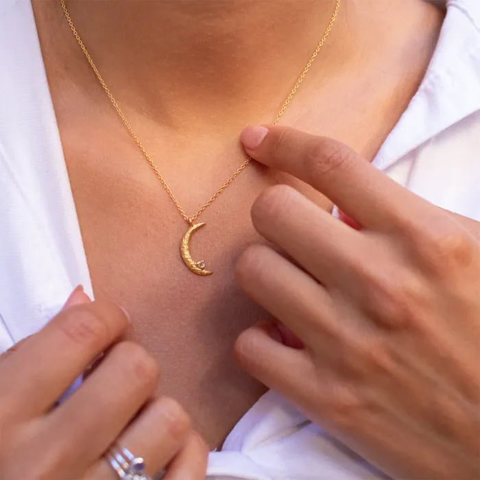 Silver Lotus Necklaces Selenophile Necklace