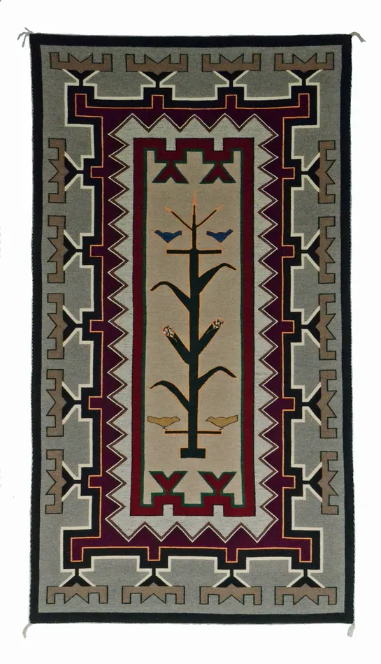 Tree of Life Pictorial Navajo Rug Berlinda Nez Barber Churro 174 48 x 72 4 x 6 Churro Collection Necklaces