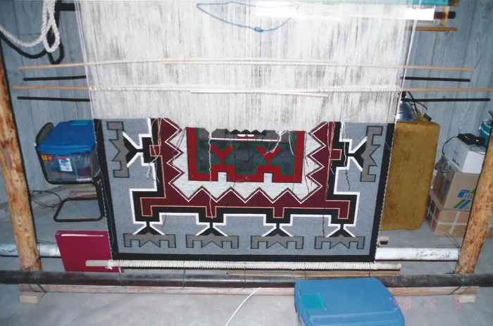 Tree of Life Pictorial Navajo Rug Berlinda Nez Barber Churro 174 48 x 72 4 x 6 Churro Collection Necklaces