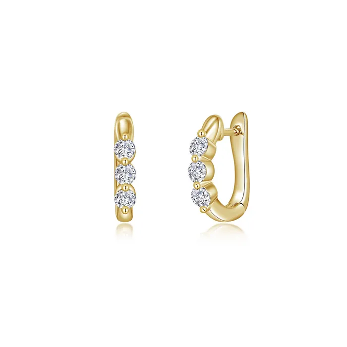 15 CTW 3Stone Huggie Hoop Earrings Lafonn Earrings