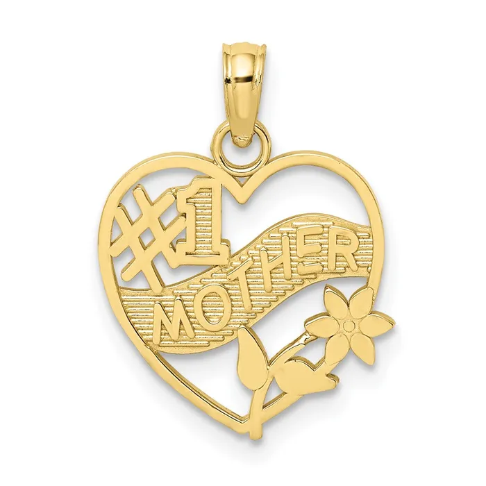 10K 1 MOTHER In Heart Frame PendantWBC10D3942 WB Choice Jewelry Necklaces