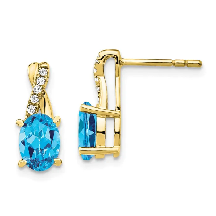 10k Blue Topaz and Diamond EarringsWBCEM4235BT0061YA WB Choice Jewelry Earrings 10k Blue Topaz and Diamond EarringsWBCEM4235BT0061YA WB Choice Jewelry Earrings