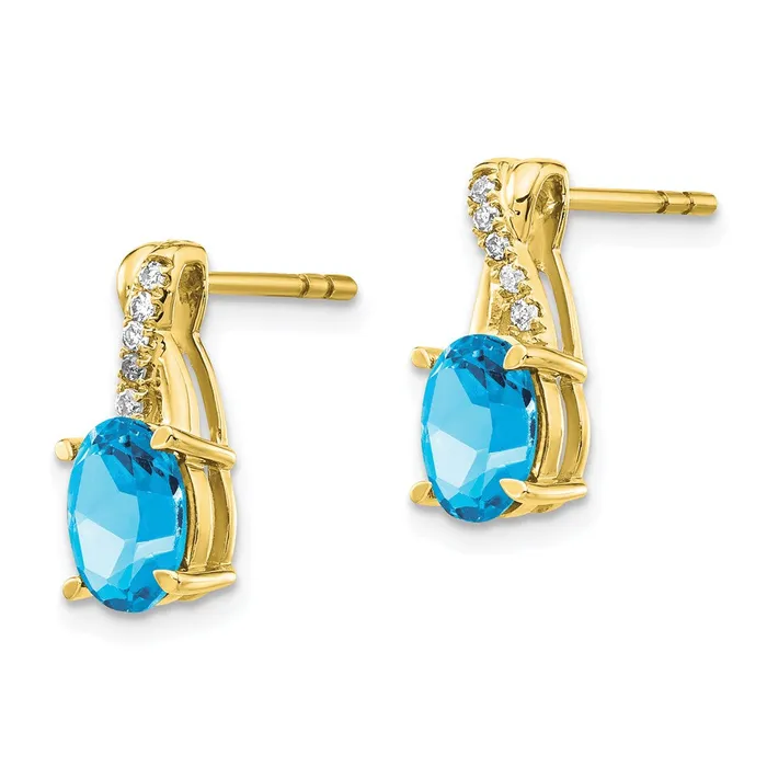 10k Blue Topaz and Diamond EarringsWBCEM4235BT0061YA WB Choice Jewelry Earrings 10k Blue Topaz and Diamond EarringsWBCEM4235BT0061YA WB Choice Jewelry Earrings