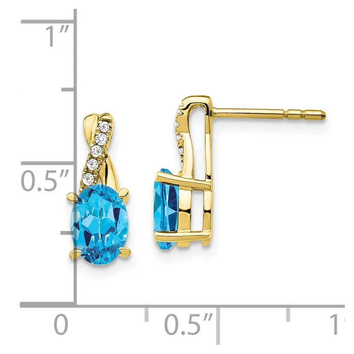 10k Blue Topaz and Diamond EarringsWBCEM4235BT0061YA WB Choice Jewelry Earrings 10k Blue Topaz and Diamond EarringsWBCEM4235BT0061YA WB Choice Jewelry Earrings