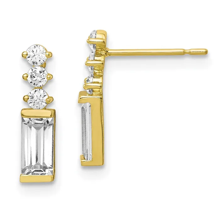 10K Polished CZ EarringsWBC10ER324 WB Choice Jewelry Earrings