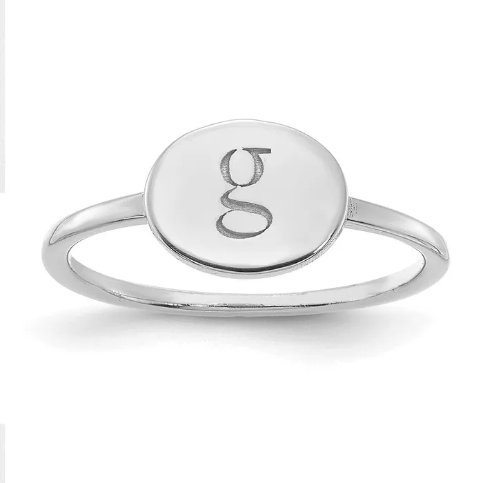 10KW Initial Oval Signet RingWBC10XNR122W WB Choice Jewelry Rings