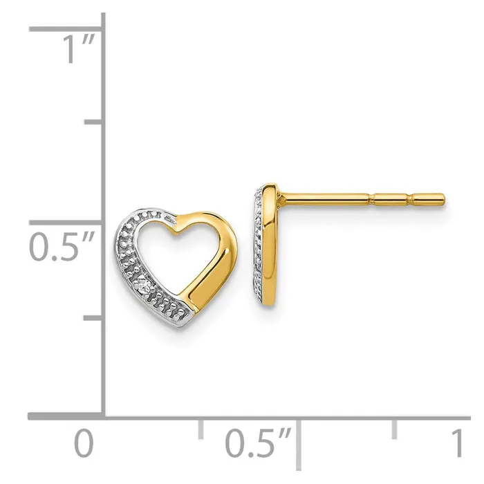 14k and Rhodium Diamond Heart Post EarringsWBCEM5517001YA WB Choice Jewelry Earrings 14k and Rhodium Diamond Heart Post EarringsWBCEM5517001YA WB Choice Jewelry Earrings