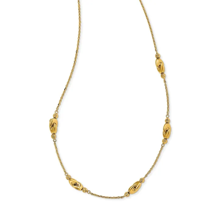 14K Polished 5 Station DC Beads w2 in ext NecklaceWBCSF283116 WB Choice Jewelry Necklaces 14K Polished 5 Station DC Beads w2 in ext NecklaceWBCSF283116 WB Choice Jewelry Necklaces