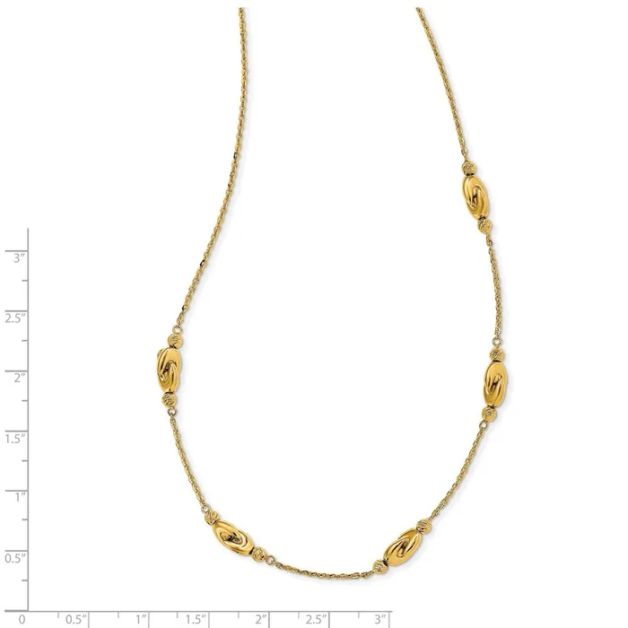 14K Polished 5 Station DC Beads w2 in ext NecklaceWBCSF283116 WB Choice Jewelry Necklaces 14K Polished 5 Station DC Beads w2 in ext NecklaceWBCSF283116 WB Choice Jewelry Necklaces