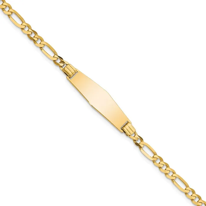 14k Soft Diamond Shape Figaro ID BraceletWBCFG100IDC8 WB Choice Jewelry Bracelets 14k Soft Diamond Shape Figaro ID BraceletWBCFG100IDC8 WB Choice Jewelry Bracelets