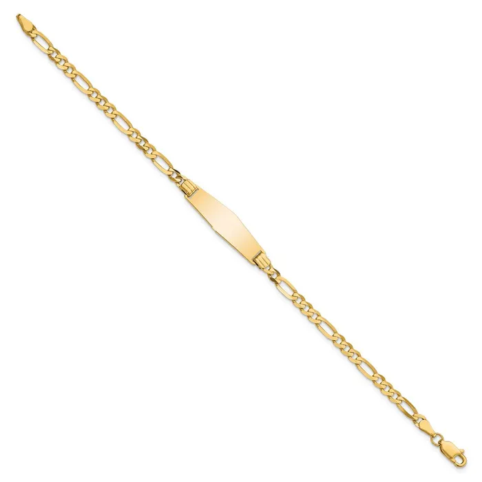 14k Soft Diamond Shape Figaro ID BraceletWBCFG100IDC8 WB Choice Jewelry Bracelets 14k Soft Diamond Shape Figaro ID BraceletWBCFG100IDC8 WB Choice Jewelry Bracelets