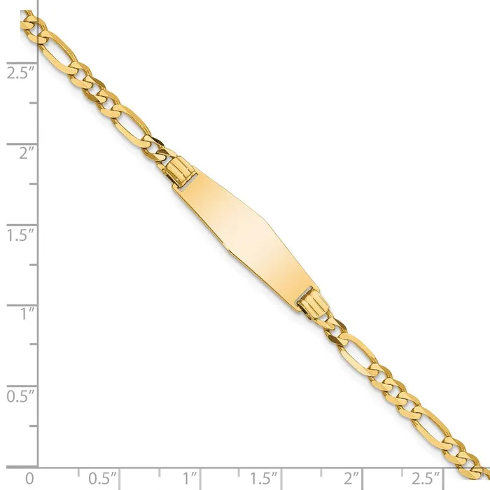 14k Soft Diamond Shape Figaro ID BraceletWBCFG100IDC8 WB Choice Jewelry Bracelets 14k Soft Diamond Shape Figaro ID BraceletWBCFG100IDC8 WB Choice Jewelry Bracelets