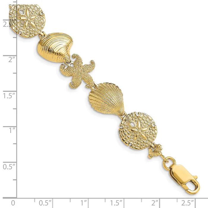 14K Starfish Shell Clam Link BraceletWBCFB170375 WB Choice Jewelry Bracelets 14K Starfish Shell Clam Link BraceletWBCFB170375 WB Choice Jewelry Bracelets