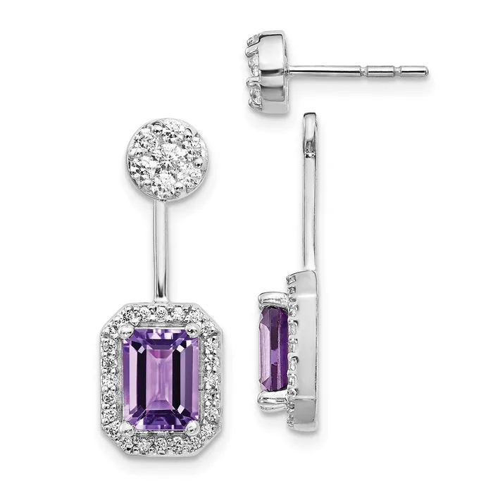 14k White Gold DiamondAmethyst FrontBack EarringsWBCEM4195AM062WA WB Choice Jewelry Earrings 14k White Gold DiamondAmethyst FrontBack EarringsWBCEM4195AM062WA WB Choice Jewelry Earrings