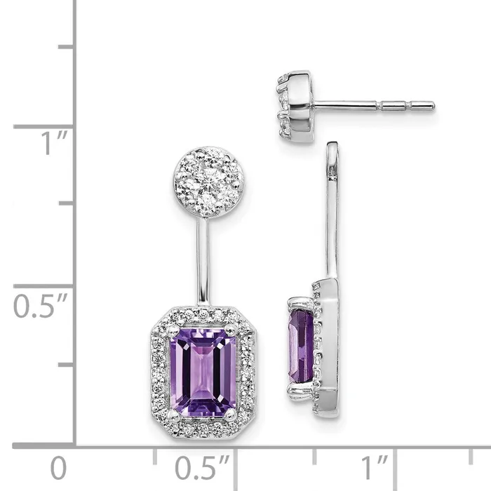 14k White Gold DiamondAmethyst FrontBack EarringsWBCEM4195AM062WA WB Choice Jewelry Earrings 14k White Gold DiamondAmethyst FrontBack EarringsWBCEM4195AM062WA WB Choice Jewelry Earrings
