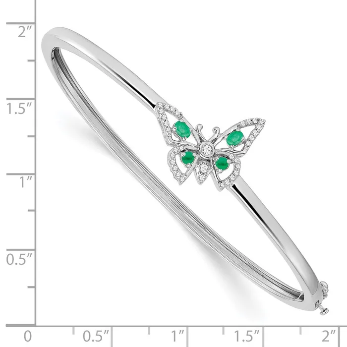 14k White Gold Emerald and Diamond Butterfly BangleWBCBM7257EM017WA WB Choice Jewelry Earrings 14k White Gold Emerald and Diamond Butterfly BangleWBCBM7257EM017WA WB Choice Jewelry Earrings
