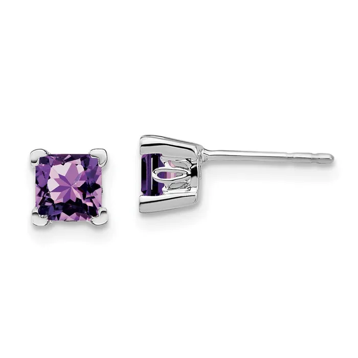 14k White Gold Square Amethyst EarringsWBCEM7102AMW WB Choice Jewelry Earrings 14k White Gold Square Amethyst EarringsWBCEM7102AMW WB Choice Jewelry Earrings