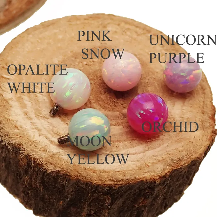 6mm Opalite White fire opals Titanium Nipple Ring 14g 12g Body Clickers Body Jewelry Rings