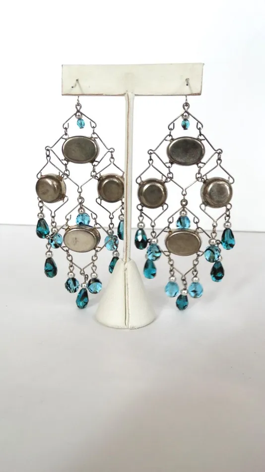 Beaded Wire Dangle Earrings Vintage by Misty Earrings Beaded Wire Dangle Earrings Vintage by Misty Earrings