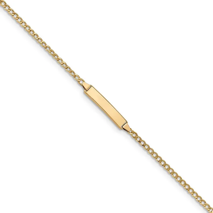 Bracelets 14k SemiSolid Polished Cuban ID BraceletWBCDCID13255 WB Choice Jewelry Bracelets 14k SemiSolid Polished Cuban ID BraceletWBCDCID13255 WB Choice Jewelry