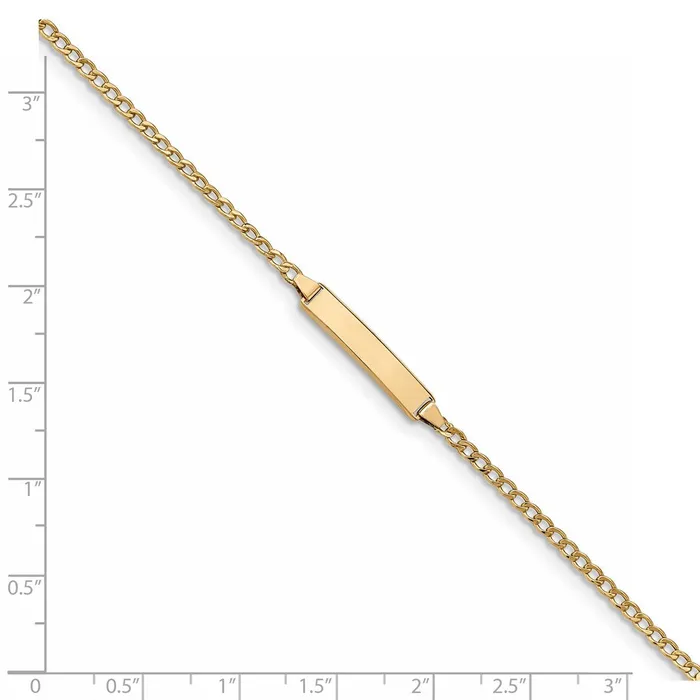 Bracelets 14k SemiSolid Polished Cuban ID BraceletWBCDCID13255 WB Choice Jewelry Bracelets 14k SemiSolid Polished Cuban ID BraceletWBCDCID13255 WB Choice Jewelry