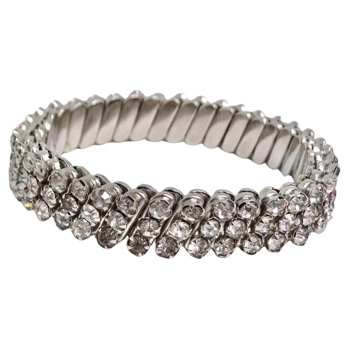 Bracelets 1980s Swarovski Crystal Adjustable Bracelet Vintage by Misty