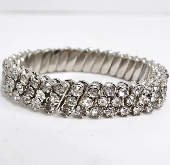Bracelets 1980s Swarovski Crystal Adjustable Bracelet Vintage by Misty