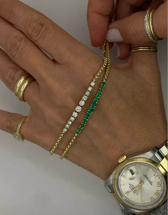 Bracelets Shylee Rose Jewelry Graduated Emerald Bracelet