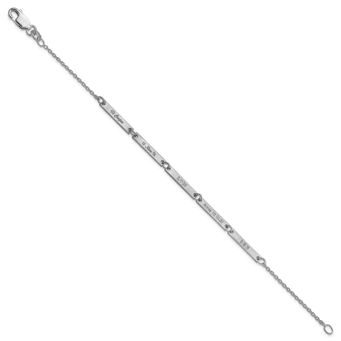 Bracelets WB Choice Jewelry 10KW Brushed 5 Station BraceletWBC10XNA11805W Bracelets WB Choice Jewelry 10KW Brushed 5 Station BraceletWBC10XNA11805W