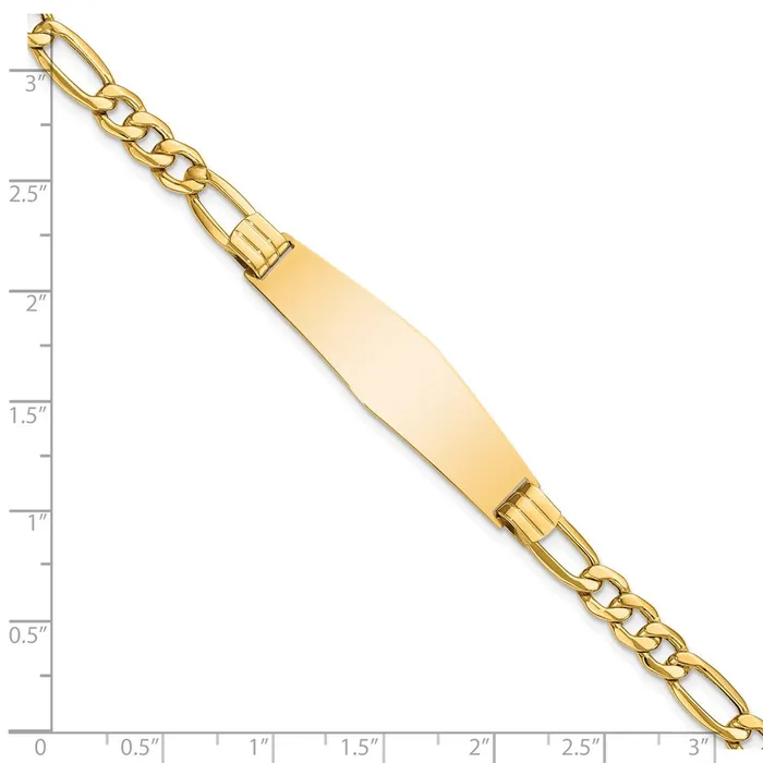 Bracelets WB Choice Jewelry 14k SemiSolid Figaro Link Soft Diamond Shape ID BraceletWBCDCID141C8 Bracelets WB Choice Jewelry 14k SemiSolid Figaro Link Soft Diamond Shape ID BraceletWBCDCID141C8