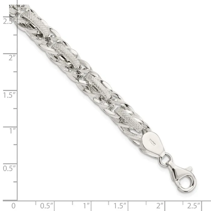 Bracelets WB Choice Jewelry Sterling Silver Polished Textured Oval Link 7in BraceletWBCQG58587 Bracelets WB Choice Jewelry Sterling Silver Polished Textured Oval Link 7in BraceletWBCQG58587