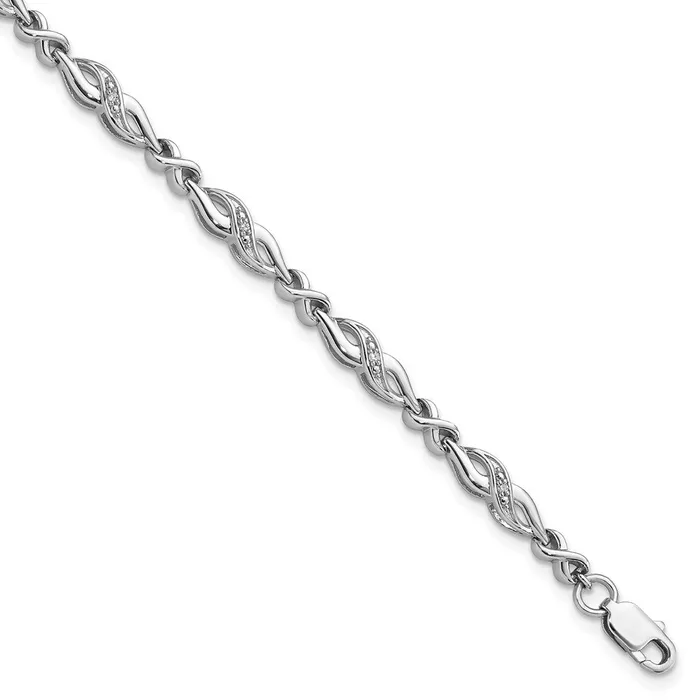 Bracelets WB Choice Jewelry Sterling Silver Rhodiumplated Diam BraceletWBCQDX1167 Bracelets WB Choice Jewelry Sterling Silver Rhodiumplated Diam BraceletWBCQDX1167