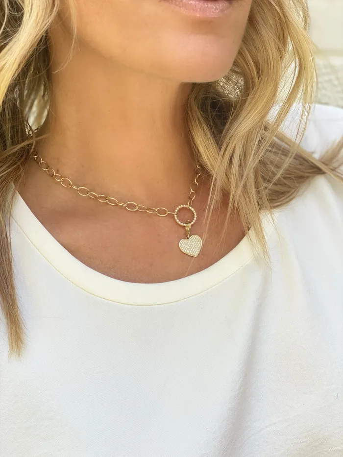 Charm Necklaces Shylee Rose Jewelry MS X SRJ Diamond Heart Charm