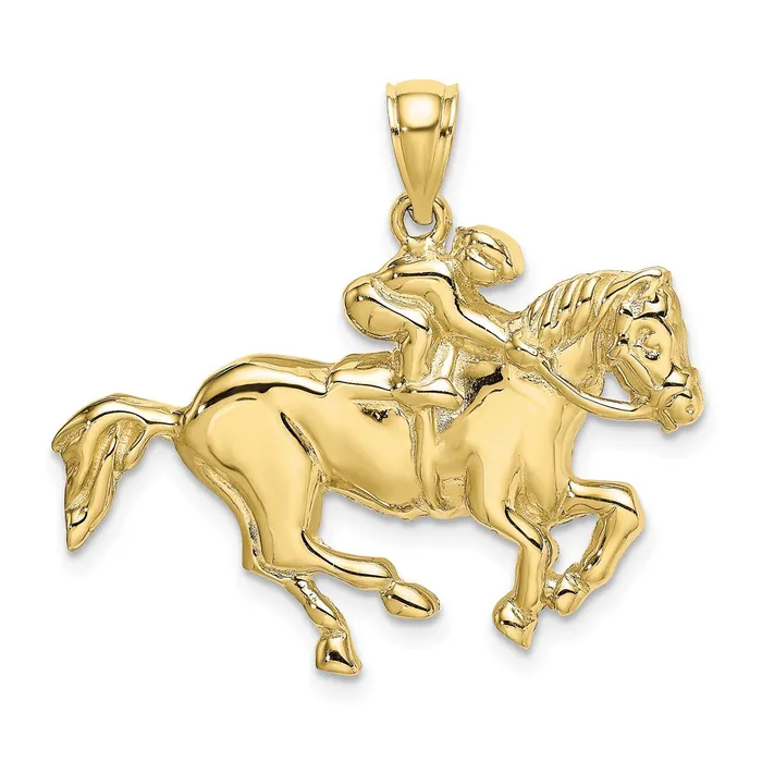 Charm Necklaces WB Choice Jewelry 10K 2D Jockey on Horse CharmWBC10K6541 Charm Necklaces WB Choice Jewelry 10K 2D Jockey on Horse CharmWBC10K6541