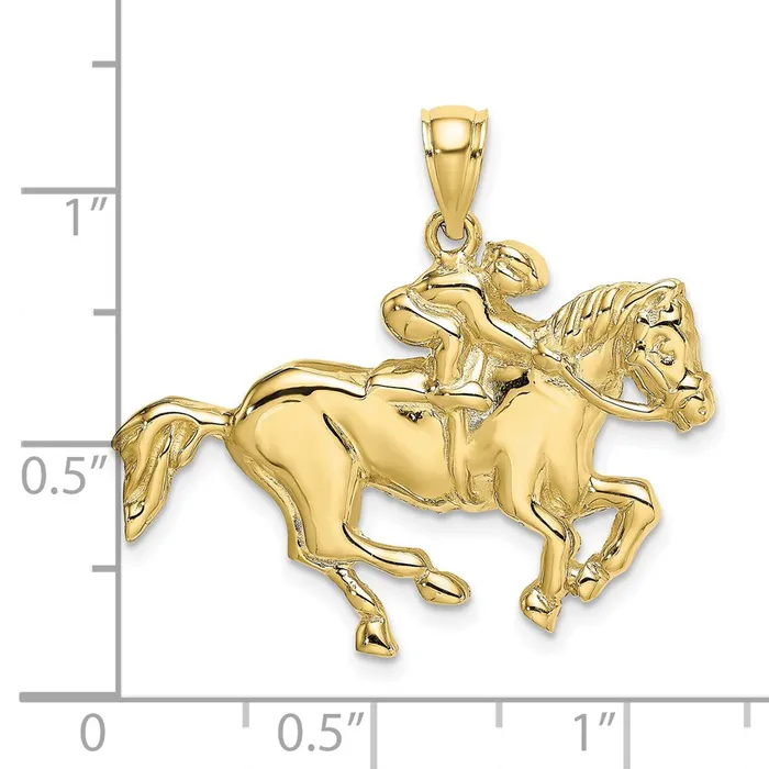 Charm Necklaces WB Choice Jewelry 10K 2D Jockey on Horse CharmWBC10K6541 Charm Necklaces WB Choice Jewelry 10K 2D Jockey on Horse CharmWBC10K6541