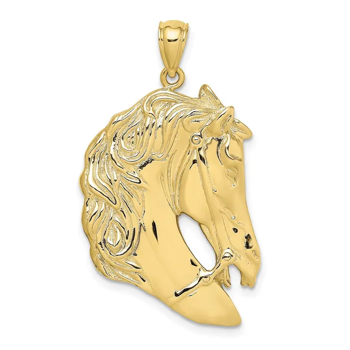 Charm Necklaces WB Choice Jewelry 10K Horse Head wLong Mane CharmWBC10K6531 Charm Necklaces WB Choice Jewelry 10K Horse Head wLong Mane CharmWBC10K6531